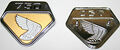 Honda CB750 K 1969-70 - Side Cover Emblem Gold - OEM # 87123-300-020 & 87124-300-020