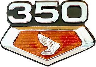 Honda CB350K 1971, CL350K 1971 Side Cover Emblem Set - OEM Ref. #87128-317-670 & 87129-317-670